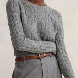 Ralph Lauren 100% Cashmere Cable Knit Gray Sweater